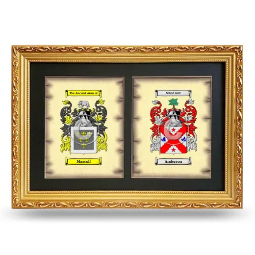 Double Coat of Arms Framed - Gold