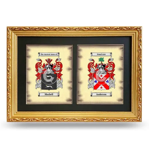 Double Coat of Arms Framed - Gold