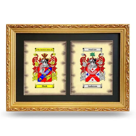 Double Coat of Arms Framed - Gold