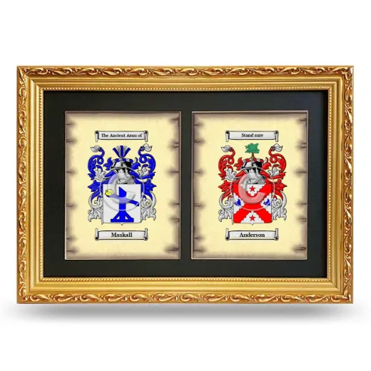 Double Coat of Arms Framed - Gold