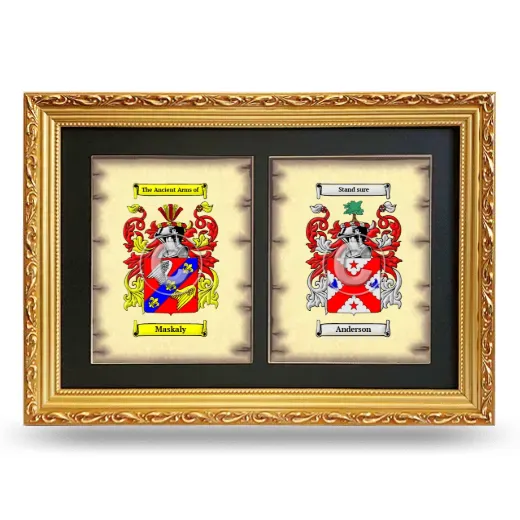 Double Coat of Arms Framed - Gold