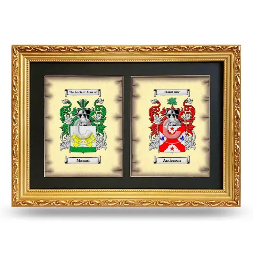 Double Coat of Arms Framed - Gold