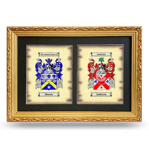 Double Coat of Arms Framed - Gold