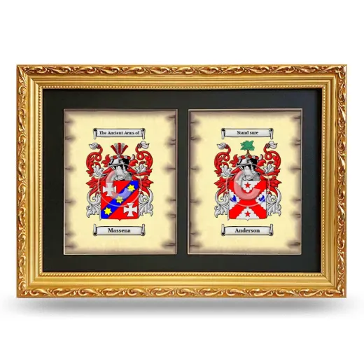 Double Coat of Arms Framed - Gold