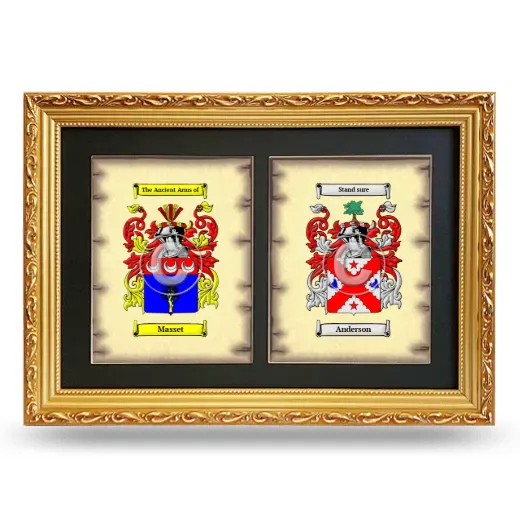 Double Coat of Arms Framed - Gold