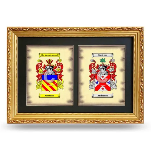 Double Coat of Arms Framed - Gold