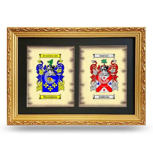 Double Coat of Arms Framed - Gold