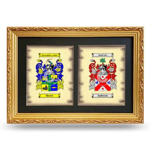 Double Coat of Arms Framed - Gold
