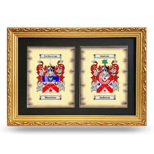 Double Coat of Arms Framed - Gold