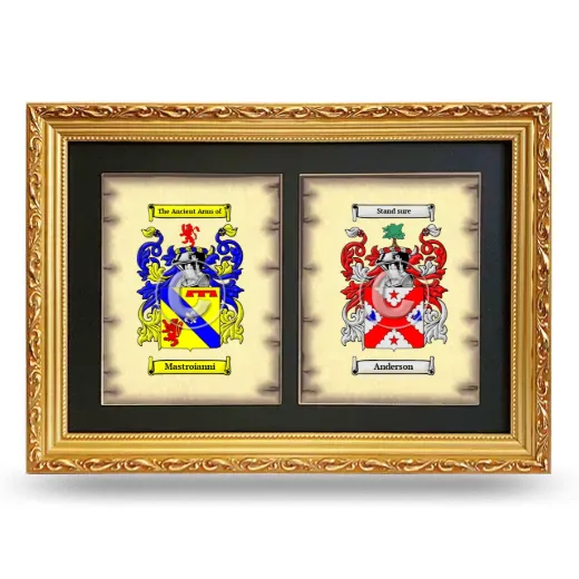 Double Coat of Arms Framed - Gold