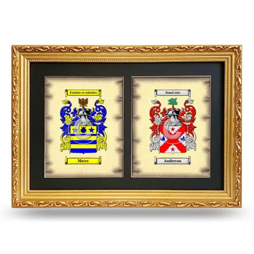 Double Coat of Arms Framed - Gold