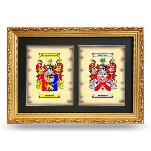 Double Coat of Arms Framed - Gold