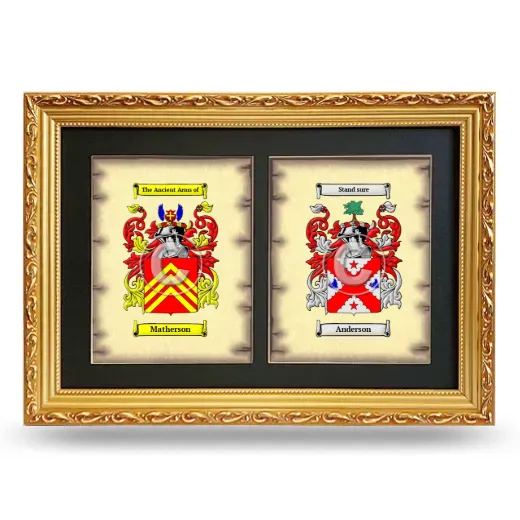 Double Coat of Arms Framed - Gold