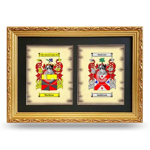 Double Coat of Arms Framed - Gold