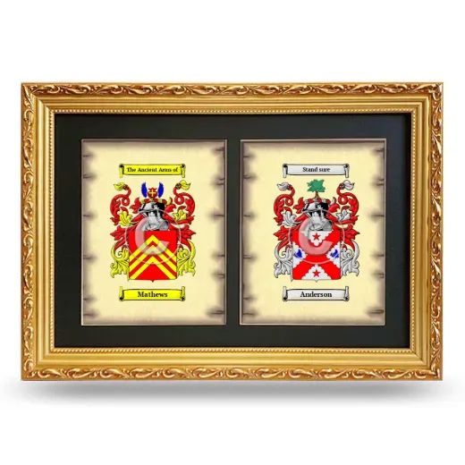 Double Coat of Arms Framed - Gold