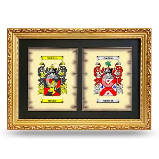 Double Coat of Arms Framed - Gold