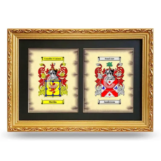 Double Coat of Arms Framed - Gold