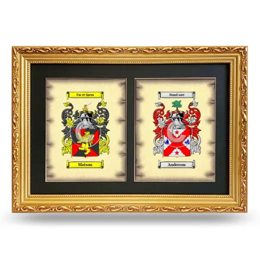 Double Coat of Arms Framed - Gold