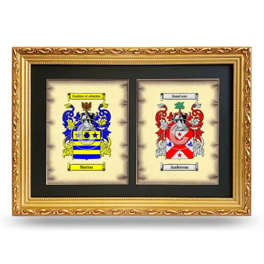 Double Coat of Arms Framed - Gold