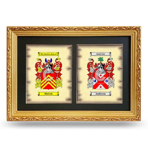 Double Coat of Arms Framed - Gold