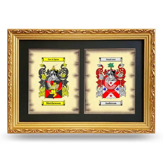 Double Coat of Arms Framed - Gold