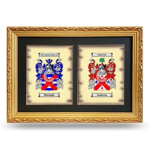 Double Coat of Arms Framed - Gold