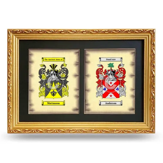 Double Coat of Arms Framed - Gold