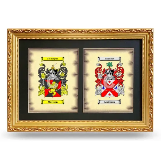 Double Coat of Arms Framed - Gold
