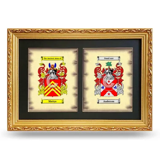 Double Coat of Arms Framed - Gold