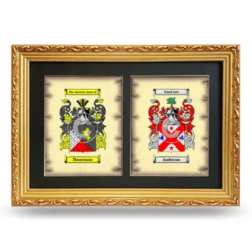 Double Coat of Arms Framed - Gold