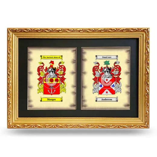 Double Coat of Arms Framed - Gold