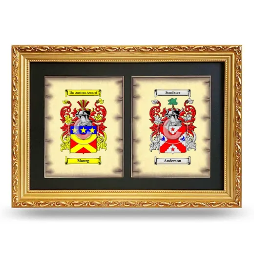 Double Coat of Arms Framed - Gold