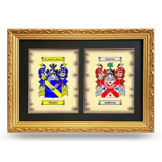 Double Coat of Arms Framed - Gold
