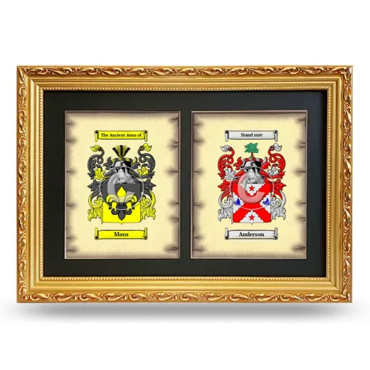 Double Coat of Arms Framed - Gold