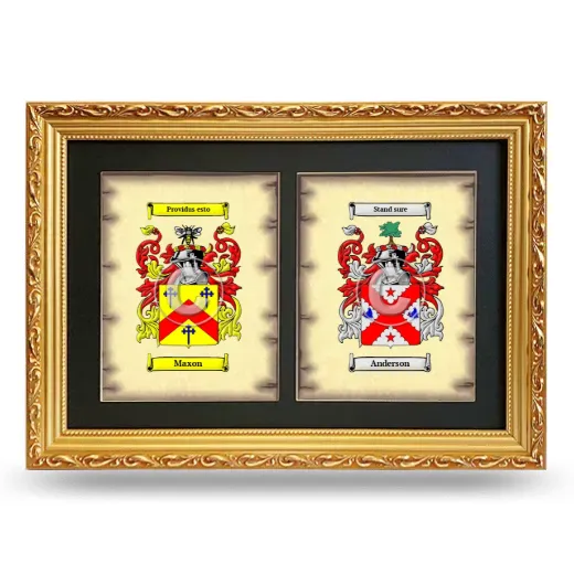 Double Coat of Arms Framed - Gold