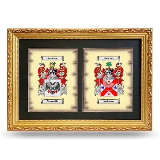 Double Coat of Arms Framed - Gold