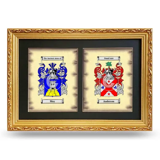Double Coat of Arms Framed - Gold
