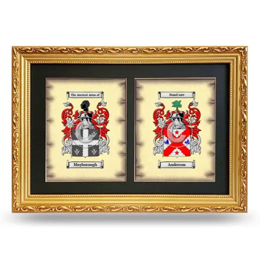 Double Coat of Arms Framed - Gold