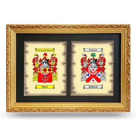 Double Coat of Arms Framed - Gold