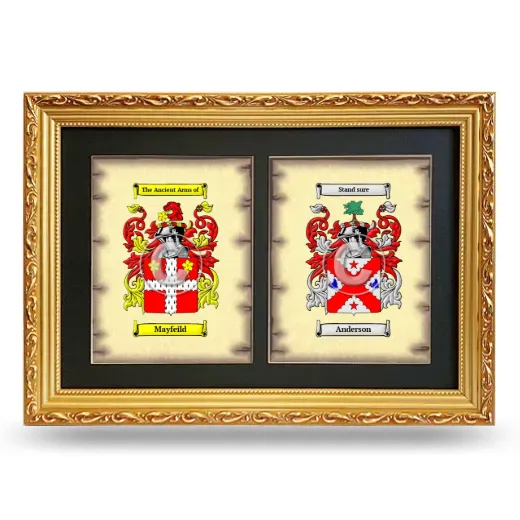 Double Coat of Arms Framed - Gold