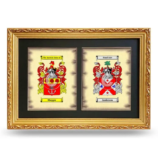 Double Coat of Arms Framed - Gold
