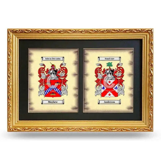 Double Coat of Arms Framed - Gold