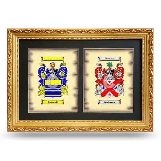 Double Coat of Arms Framed - Gold