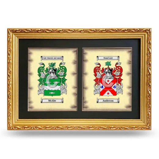 Double Coat of Arms Framed - Gold