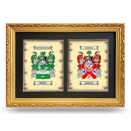 Double Coat of Arms Framed - Gold