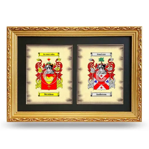 Double Coat of Arms Framed - Gold