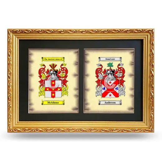 Double Coat of Arms Framed - Gold