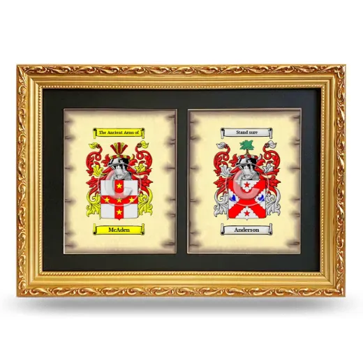 Double Coat of Arms Framed - Gold