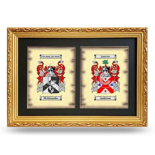 Double Coat of Arms Framed - Gold