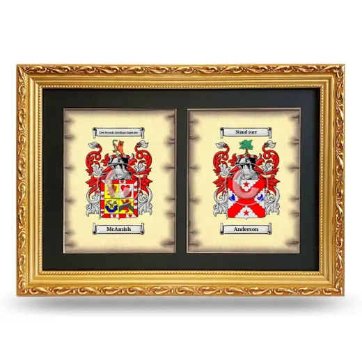 Double Coat of Arms Framed - Gold